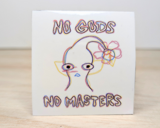 "No Gods, No Masters" Pikmin: Video Game Sticker (catandnova)